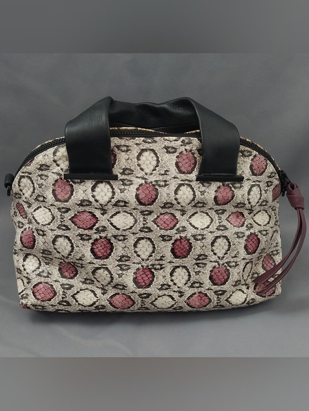 Daniella Lehavi Amadeus Satchel With A Textured Python Snake Exterior